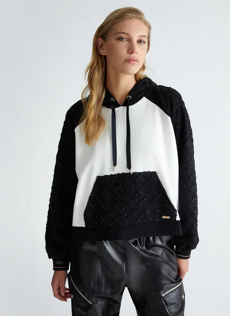 Liu Jo Jacquard hooded sweatshirt