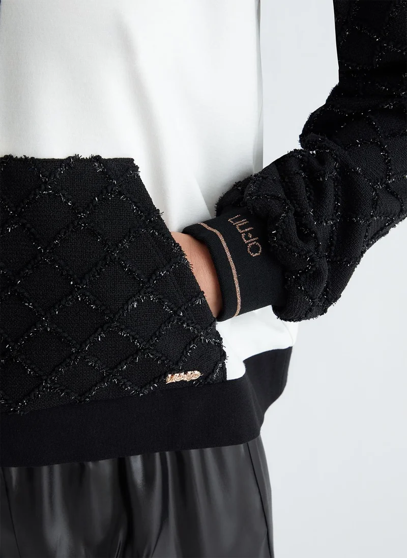 Liu Jo Jacquard hooded sweatshirt