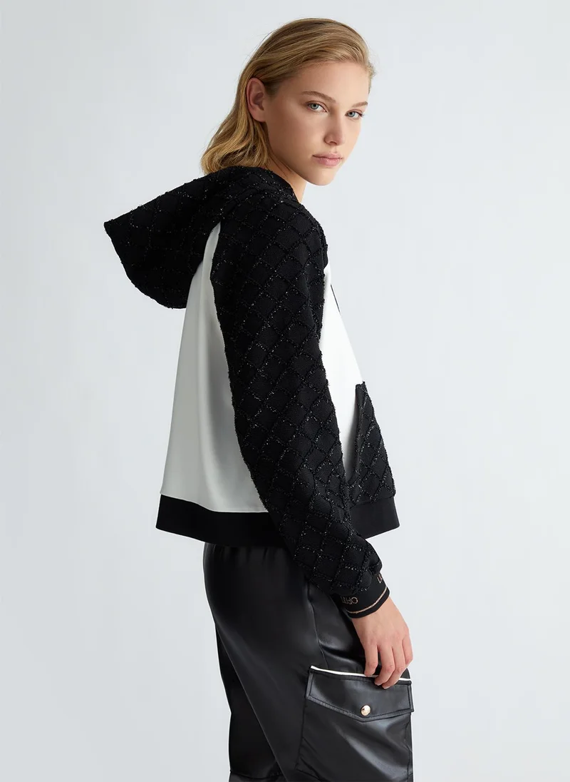 Liu Jo Jacquard hooded sweatshirt