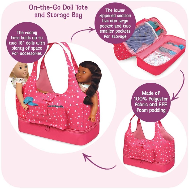 Badger Basket Versatile OnTheGo Doll Tote and Storage Bag for 1820 Inch Dolls  Stylish and Practical Travel Companion - Image 3