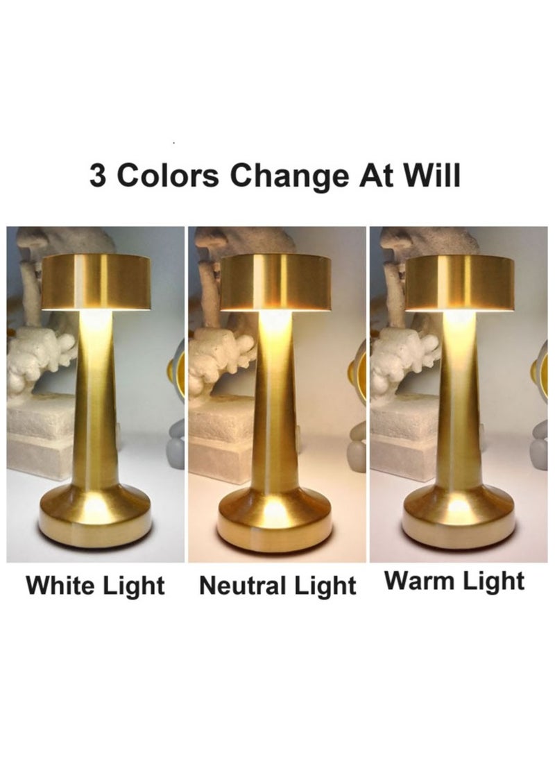 HFN 2PCS Gold LED Table Lamp For Restaurant, Coffee House, Dining Room And Bedroom With 3 Changeable Lights - Image 2