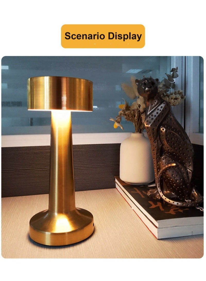 HFN 2PCS Gold LED Table Lamp For Restaurant, Coffee House, Dining Room And Bedroom With 3 Changeable Lights - Image 4