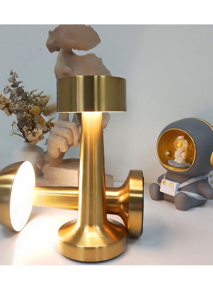 HFN 2PCS Gold LED Table Lamp For Restaurant, Coffee House, Dining Room And Bedroom With 3 Changeable Lights - Image 1