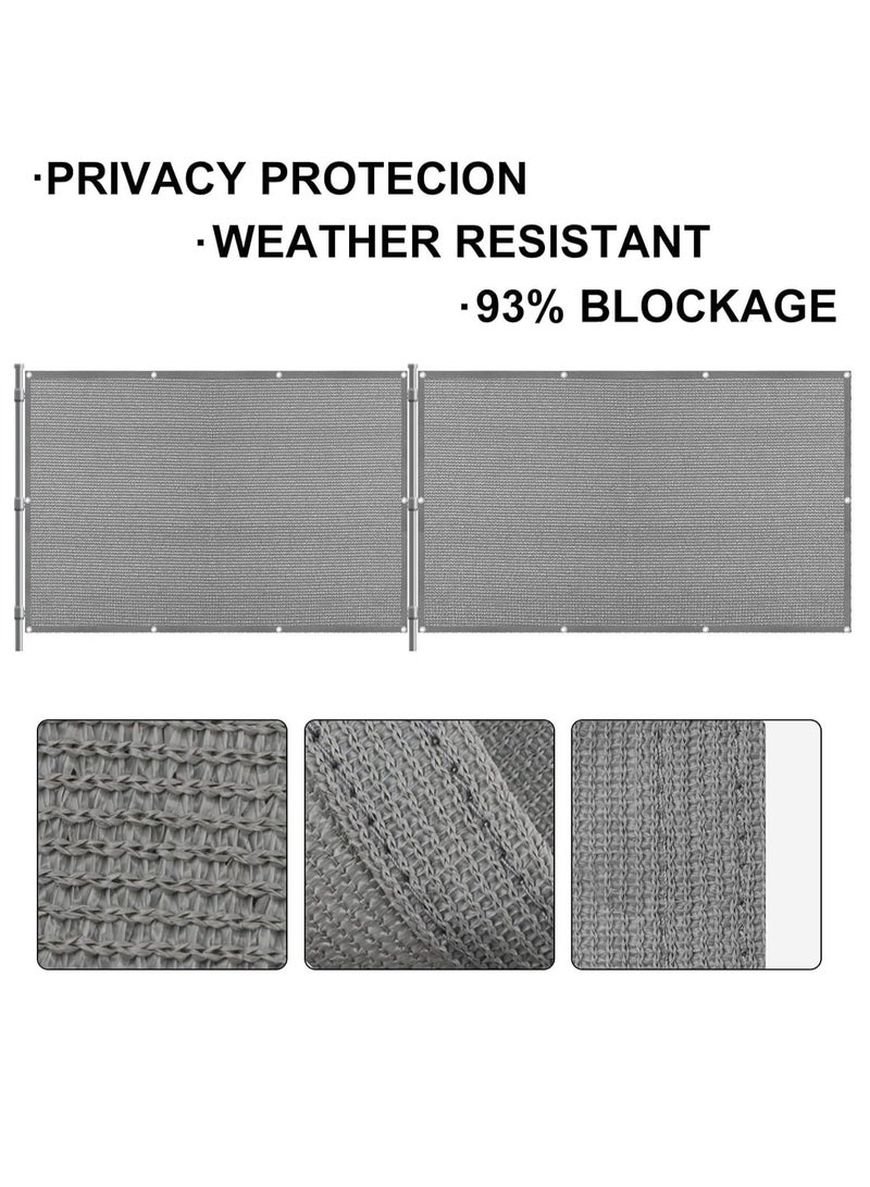 Generic Balcony Screen Privacy Fence Cover 2.5' x 10' Sand Fence Netting Mesh Shade Cloth Fabric UV Protection for Apartment Balcony Railing Porch Outdoor, Backyard, Patio, Included Cable Ties Rope（Gray） - Image 2