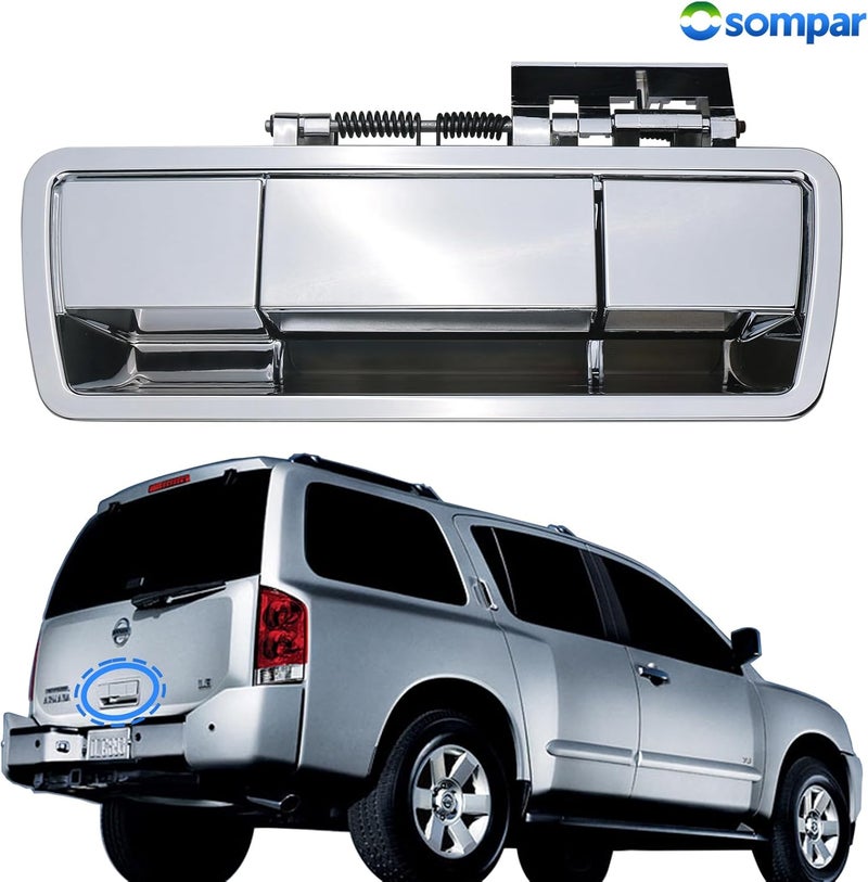 Osompar Rear Tailgate Window Release Handle Assembly - Chrome - Image 2