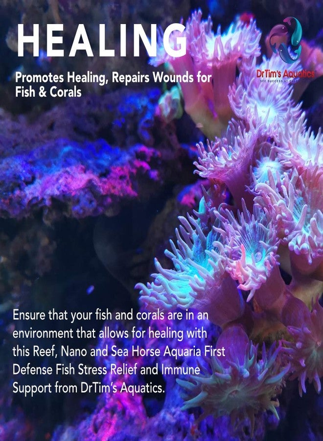 دي آر تيم أكواتيكز دكتور تيمز أكواتيكس فيرست ديفنس لأحواض الشعاب المرجانية - 64 أونصة - معزز بالفيتامينات لتخفيف التوتر ودعم المناعة - يعزز الشفاء ويصلح الجروح في حوضك - Image 2