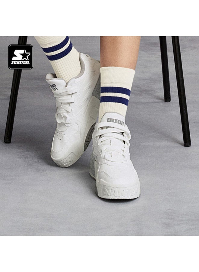 Starter Luhan's Same Style Sound Wave 1 Mid-high Top White Sneakers Uni Couple Skateboard Shoes Versatile Height-increasing White 37 - Image 4