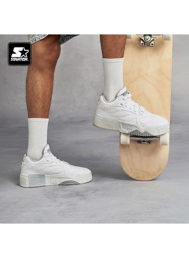 Starter Luhan's Same Style Sound Wave 1 Mid-high Top White Sneakers Uni Couple Skateboard Shoes Versatile Height-increasing White 37 - Image 1
