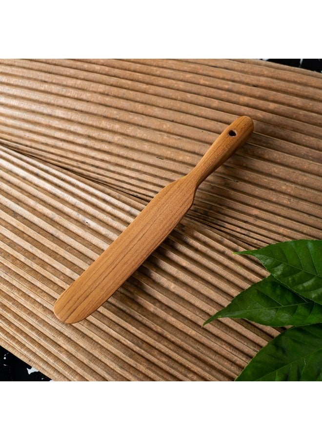 FAAY Skinny Spurtle - خلاط العجين المخمر وملعقة تقليب الخبز | مثالية لخفق العجين وخلطه وكشط البرطمانات والوصول إلى القاع | أدوات من خشب الساج للمبتدئين والخبز وكهدية للعجين المخمر - Image 3