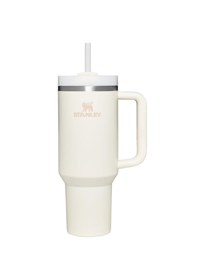 Stanley Quencher H2.0 FlowState Stainless Steel Vacuum Insulated Tumbler with Lid and Straw for Water, Iced Tea or Coffee, Smoothie More, Cream, 40 oz - Image 1