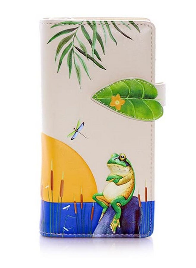 Shag Wear Frog Sunset Large Women'S Wallet Beige 