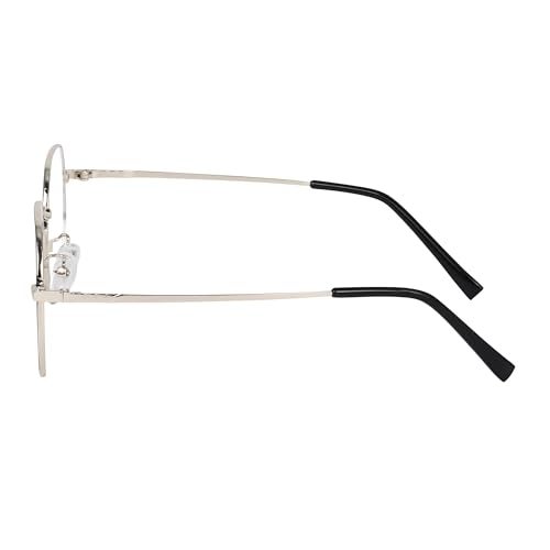 Dervin Zero Power Computer Bluelight Blocking Glasses For Men and Women | Blue Cut Computer Glasses | Full Rim Hexagon Shape Glasses | Anti Glare, Lightweight & Blocks Harmful Rays (Silver-Black) - Image 4