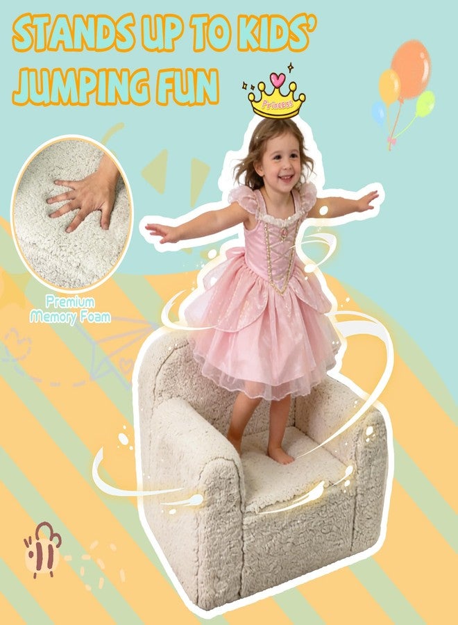 Pterying Toddler & Kids Chair Comfy for 1-3 Years Old, Toddler Couch with Washable Soft Sherpa Cover, Stable High-Resilience Foam Kid Sofa, Light Grey - Image 5