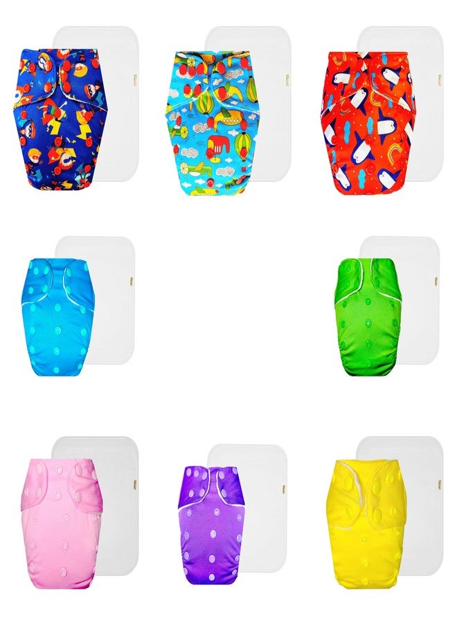 Dumbledo Premium Cloth Diaper with Cotton Insert (Pack of 8) | Snug Fit | Breathable | Easy to Clean | Ideal for Toddlers | 3 Months - 3 Years | Unisex Baby - Image 1