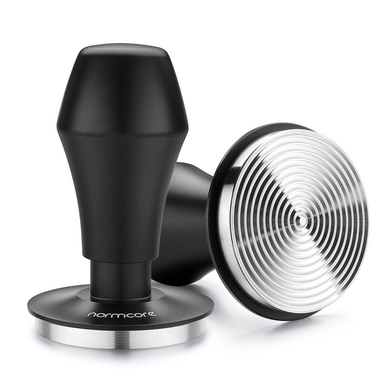 Normcore 58.5mm Espresso Coffee Tamper V4 - Spring Loaded Tamper With Stainless Steel Ripple Base - 15lb / 25lb / 30lbs Replacement Springs - Anodized Aluminum Handle and Stand - Image 1
