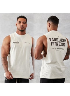 Generic Vq Muscle Fitness Brothers Summer New Fitness Vest Mens Tops Outdoor Running Leisure Sports Sleeveless Bx79 gray  - Image 2