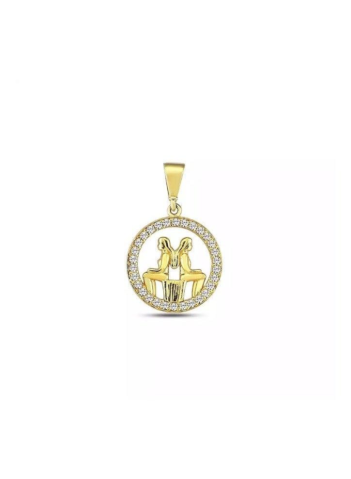 Ruby Art Gold 18K Pure Gold Pendant for Women  Gemini sign -1.37 Gram - Image 1