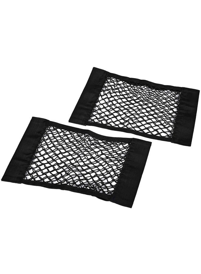 2 Packs Universal Mesh Cargo Net Car Storage Net Wall Sticker Organizer Pouch Bag Storage Mesh Net for Car Trunk Storage Add On Organizers (15" x 9.5") - Image 1