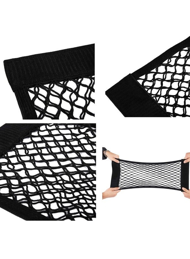 2 Packs Universal Mesh Cargo Net Car Storage Net Wall Sticker Organizer Pouch Bag Storage Mesh Net for Car Trunk Storage Add On Organizers (15" x 9.5") - Image 4