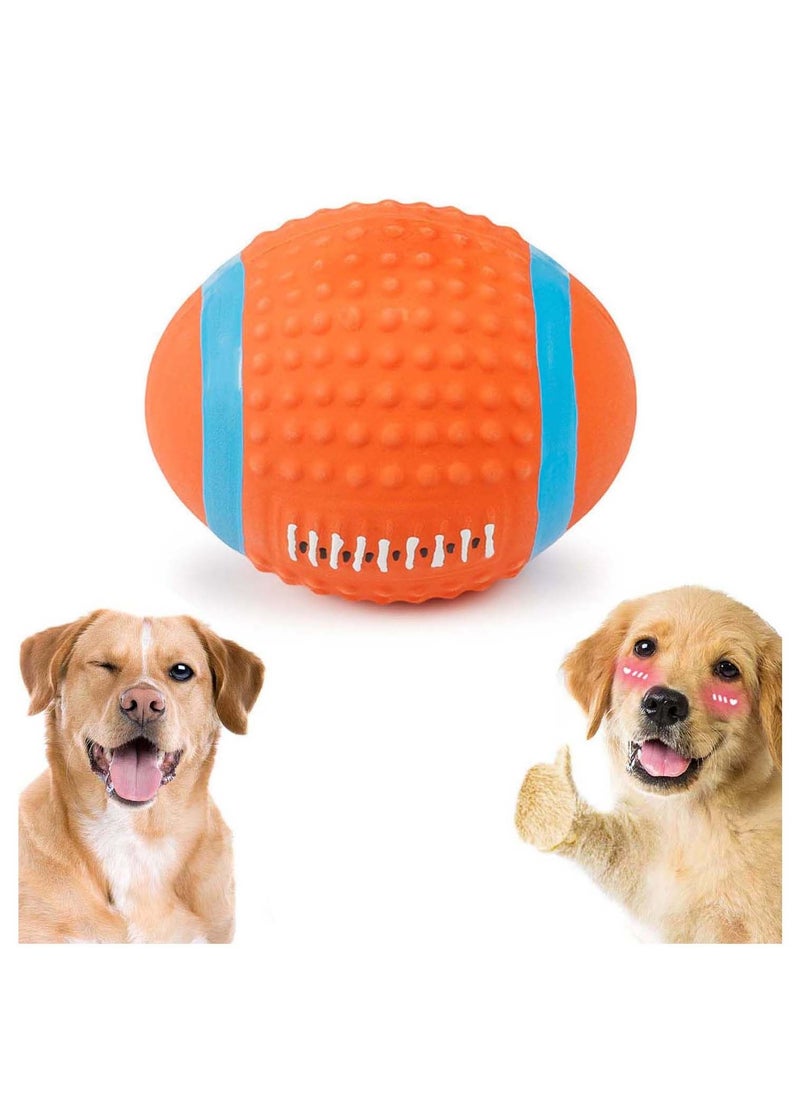 SYOSI Dog Ball Toy, Dog Chew Toys Pet Squeaky Toys with Crinkle Paper, Interactive, Chewing, and Durable Toys for Puppy Dogs and Medium Dogs. (Ball Orange)  - Image 1