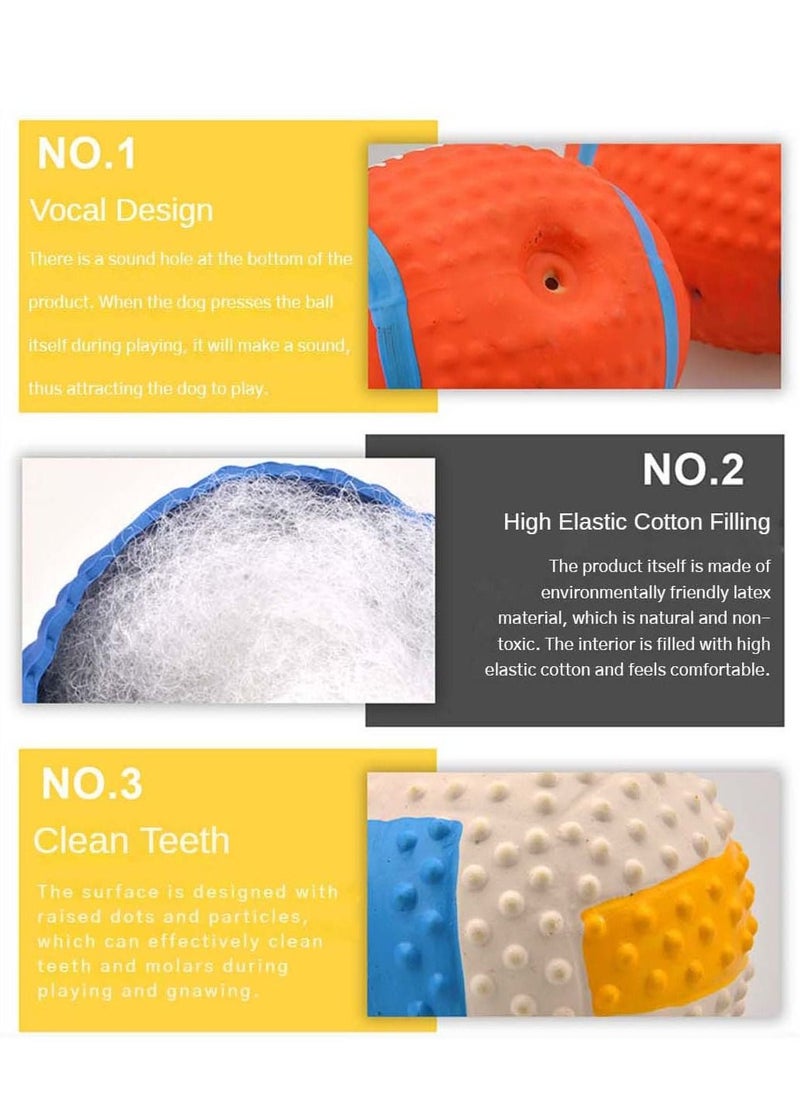 SYOSI Dog Ball Toy, Dog Chew Toys Pet Squeaky Toys with Crinkle Paper, Interactive, Chewing, and Durable Toys for Puppy Dogs and Medium Dogs. (Ball Orange)  - Image 4