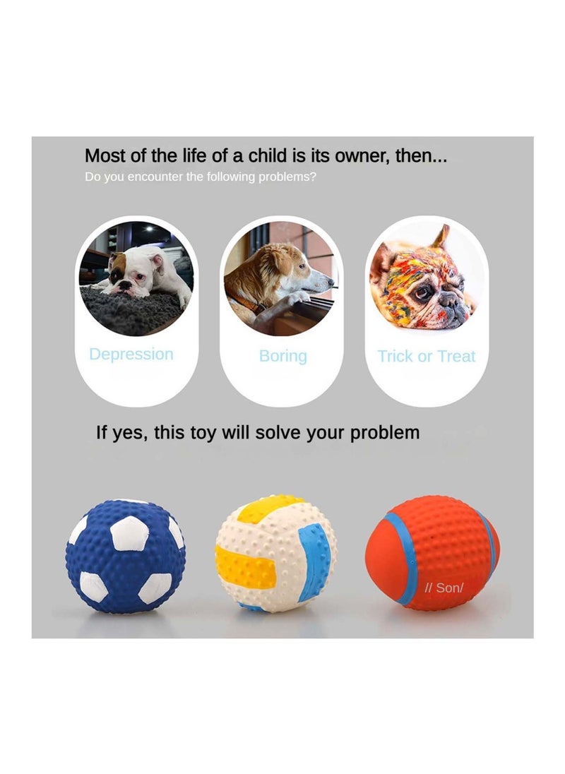 SYOSI Dog Ball Toy, Dog Chew Toys Pet Squeaky Toys with Crinkle Paper, Interactive, Chewing, and Durable Toys for Puppy Dogs and Medium Dogs. (Ball Orange)  - Image 3