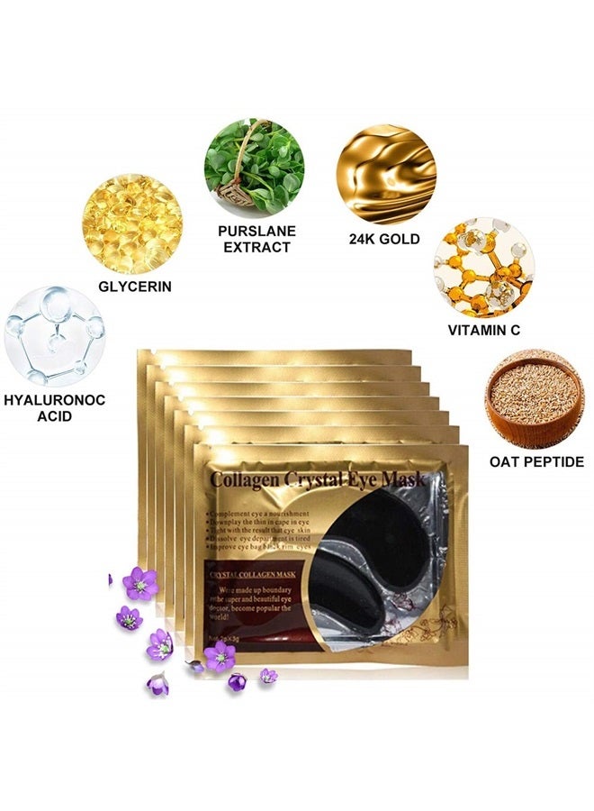 Felico Eye Mask, 30 Pairs Collagen Under Eye Patches, Black Crystal Eye Gel Pads for Reducing Dark Circles, Lighten Wrinkles Anti-Aging Moisturizing, Fine Lines Eye Bags Puffiness Women Men - Image 4