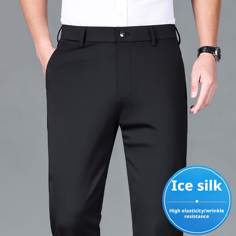Men's High-Stretch Straight-Leg Wrinkle-Free Trousers - Image 5