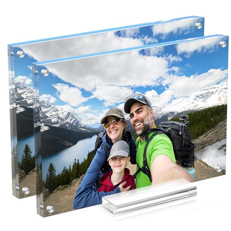 جويوفيب Juoifip Acrylic Picture Frame 8x10 inch 2 Pack Pack Clear Magnetic Photo Frames Double Side Amoistanding Frame - Image 1
