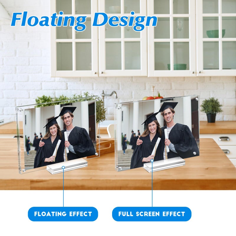 جويوفيب Juoifip Acrylic Picture Frame 8x10 inch 2 Pack Pack Clear Magnetic Photo Frames Double Side Amoistanding Frame - Image 5