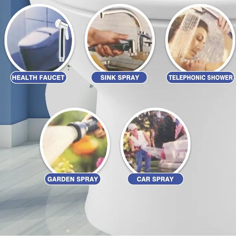 BATH GURU Abs Handheld Health Faucet Toilet Wash Jet Spray Shower Head Gun only (Chrome) (1) - Image 2