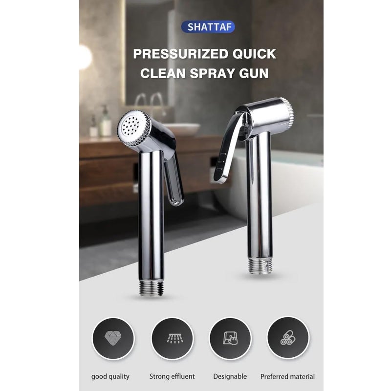 BATH GURU Abs Handheld Health Faucet Toilet Wash Jet Spray Shower Head Gun only (Chrome) (1) - Image 1