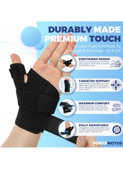 GNAFOTU Thumb Splint Brace for Men & Women, Thumb Spica Support for Tendonitis, CMC Joint Repetitive Injuries, Thumb Pain Relief, Thumb Brace for Right & Left Hand - Universal Size  - Image 3