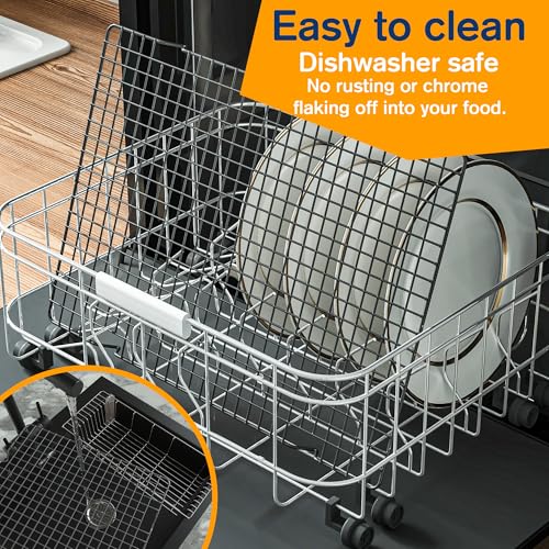 Qukaka 2PCS Cooling Racks for Cooking and Baking -11.65''x16.85''Heavy Duty Stainless Steel Wire Rack for Baking, Grilling, Roasting - Oven & Dishwasher Safe - Fits Half Sheet Pan（Black） - Image 5