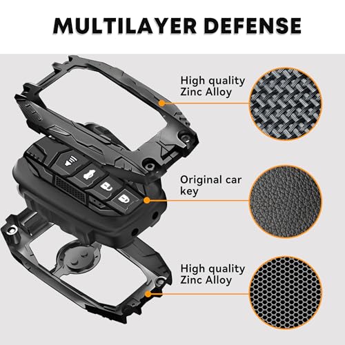 OMU Metal Key Fob Cover Case Compatible with Toyota, Zinc Alloy Keychain Compatible with Toyota 2019-2024 Venza&Land Cruiser& Fortuner&Grand Highlander&Corolla Cross&Hilux-Type A,4 Button Model - Image 5