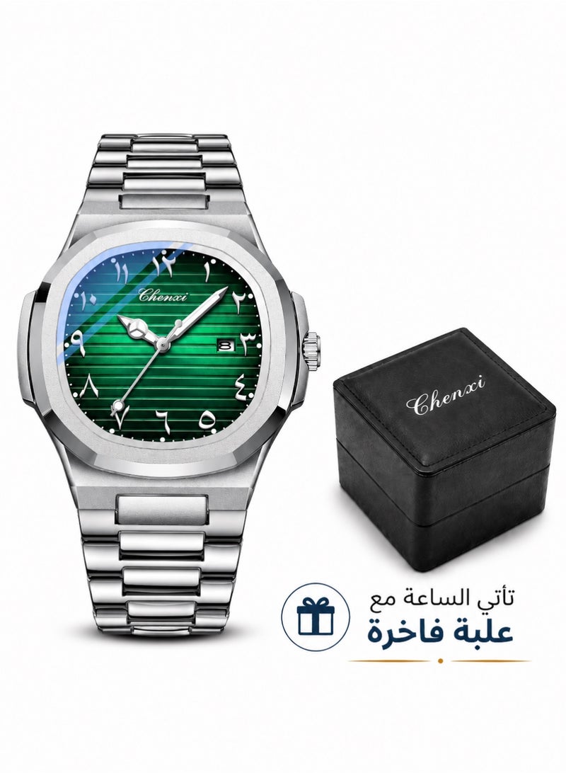 Chenxi Men’s Quartz Wrist Watch with Luxury Modern Design, Water Resistant, Scratch-Resistant Glass, Full Stainless Steel with Elegant Box - Image 1