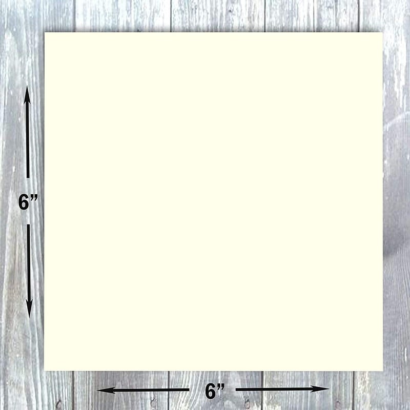 Hamilco 6x6 Cream White Scrapbook Cardstock Paper 80lb Cover Card Stock 100 Pack - Image 3