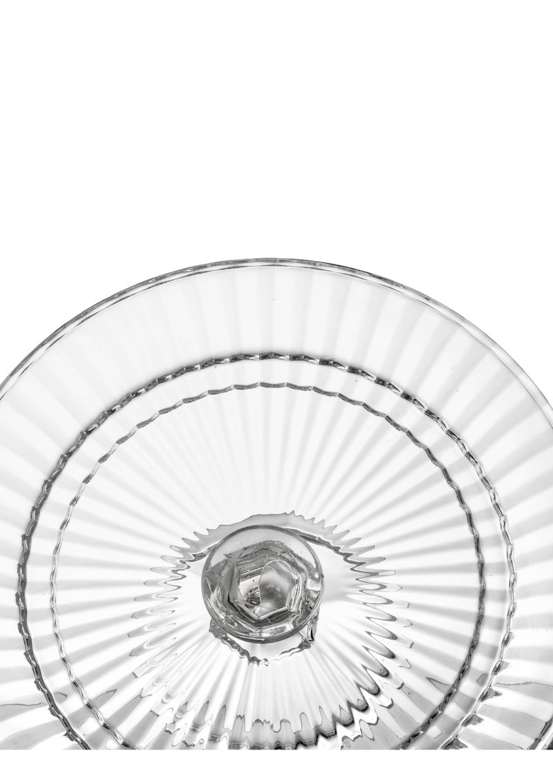 Elegant - Serving plate with a base and a clear glass cover for sweets, cupcakes and all pastries, size 20*19 cm - Image 1