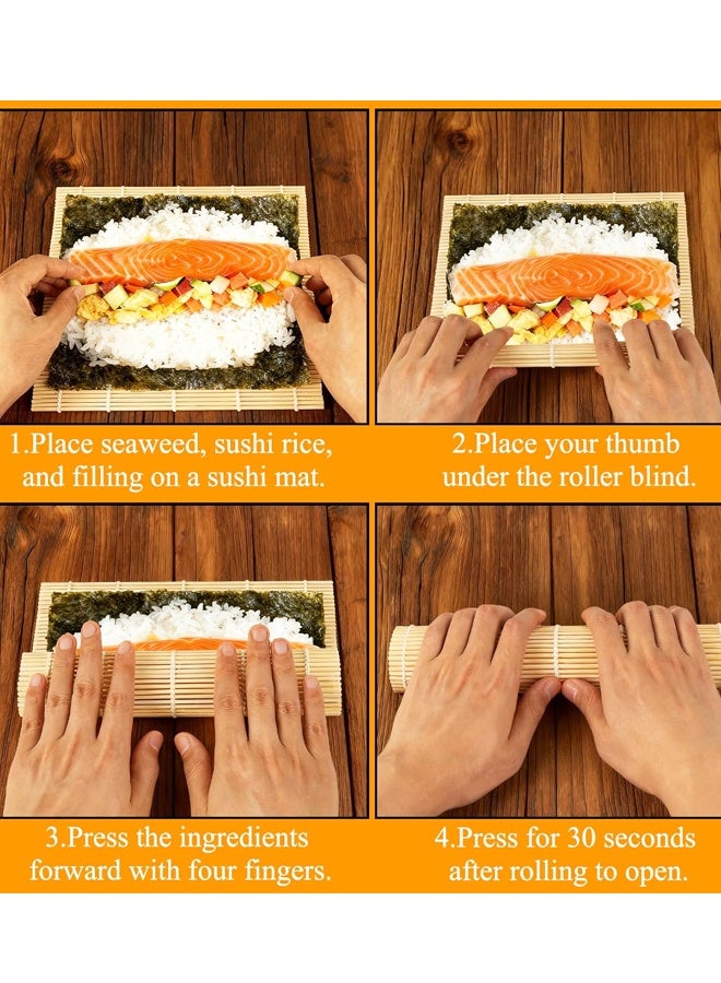 2Pack Bamboo Sushi Mat, Sushi Roller Making Tool for Sushi Roll and Kimbap - Image 5
