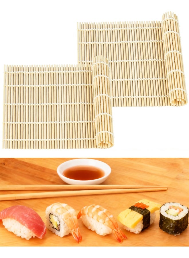 2Pack Bamboo Sushi Mat, Sushi Roller Making Tool for Sushi Roll and Kimbap - Image 1