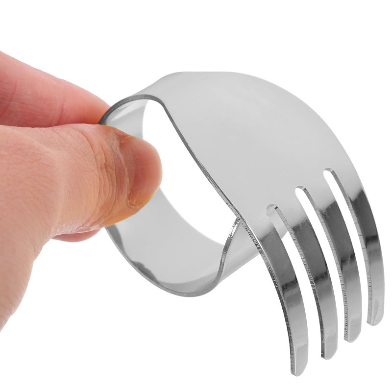 Silver Fork Shaped Metal Napkin Rings Set For Wedding Dining Table Decoration - Image 5