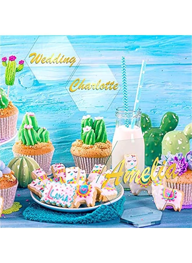 Arabest Acrylic Table Numbers 10 PC Hexagon Table Numbers Wedding Place Card with Holder Sublimation DIY Clear Name Cards for Wedding Reception Banquet Party(Classic Style,10 Pieces)  - Image 4