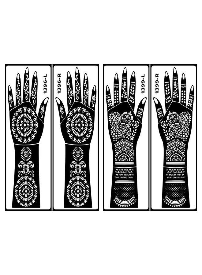 ORDERSHOCK Beautiful Floral Backhand Mehndi Stencil Sticker Easy To Use Template For Eid, Teej, Rakhi And Special Occasions - Image 1