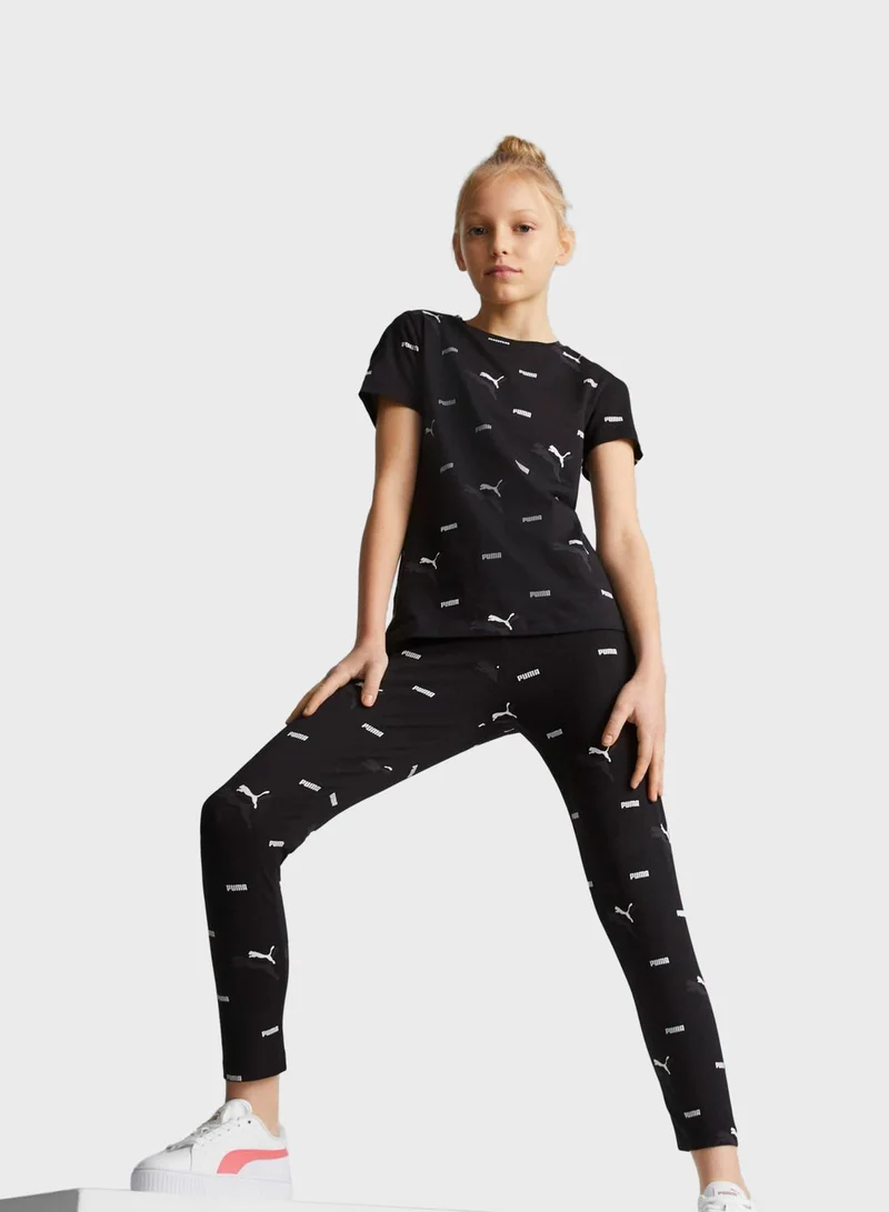 PUMA Youth Essential Logo Lab Aop 7/8 Leggings