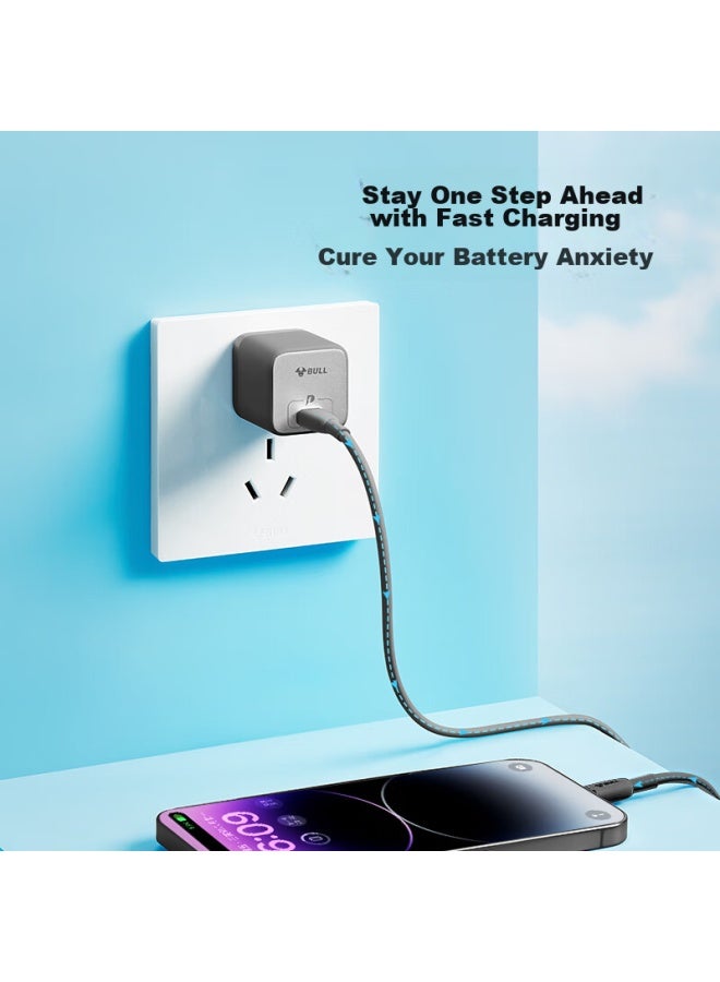 bull C-c Male To Male Fast Charging Data Cable, Ctoc 3a//60w Max/1m/compatible With Iphone 15/huawei/xiaomi/tablets/laptops, Pebble Gray - Image 3