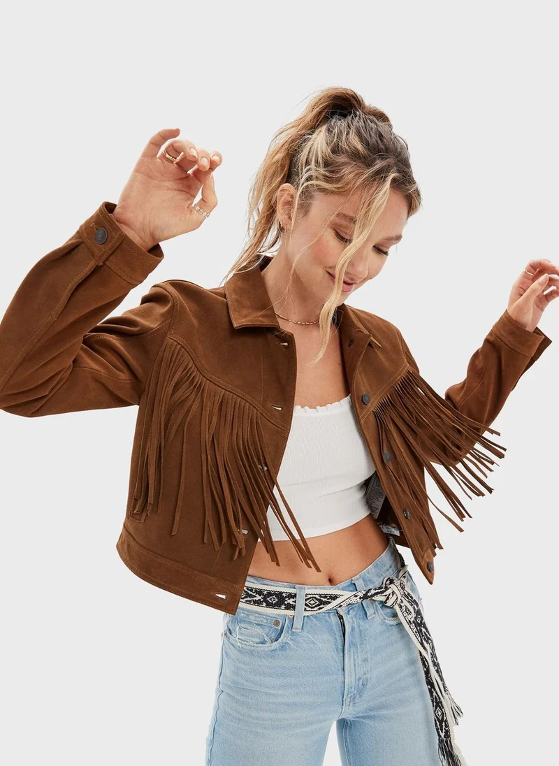 American Eagle Ruched Pocket Detail Jacket