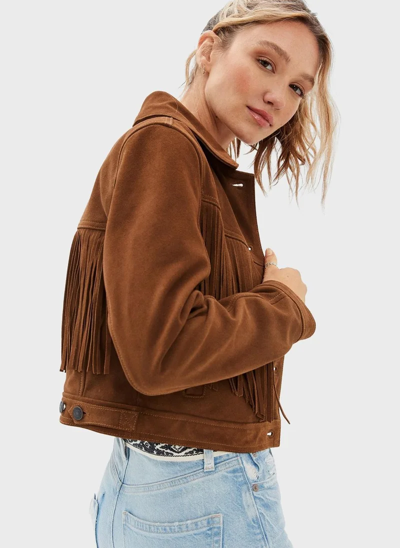 American Eagle Ruched Pocket Detail Jacket