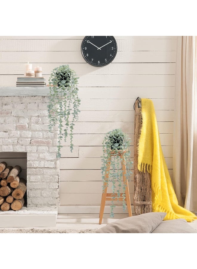 Cocoboo COCOBOO 2pcs Artificial Hanging Eucalyptus Plants for Shelf, Fake Potted Plant Faux Drooping Plant for Wall Room Home Patio Indoor Outdoor Décor - Image 4