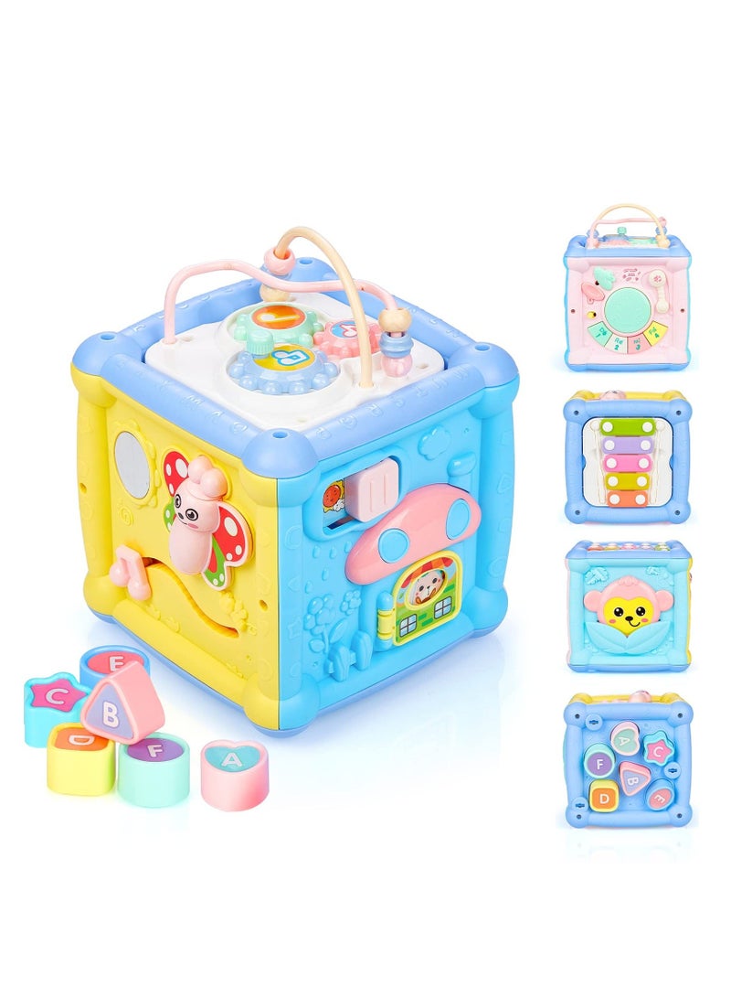 Y&D 8-in-1 Activity Cube for 1 Year Old Baby, Baby Early Learning Toy with Shape Sorter & Bead Maze, Busy Toddlers, 6-12 Months Boys Girls, Montessori Developmental 1st Birthday Gifts - Image 1