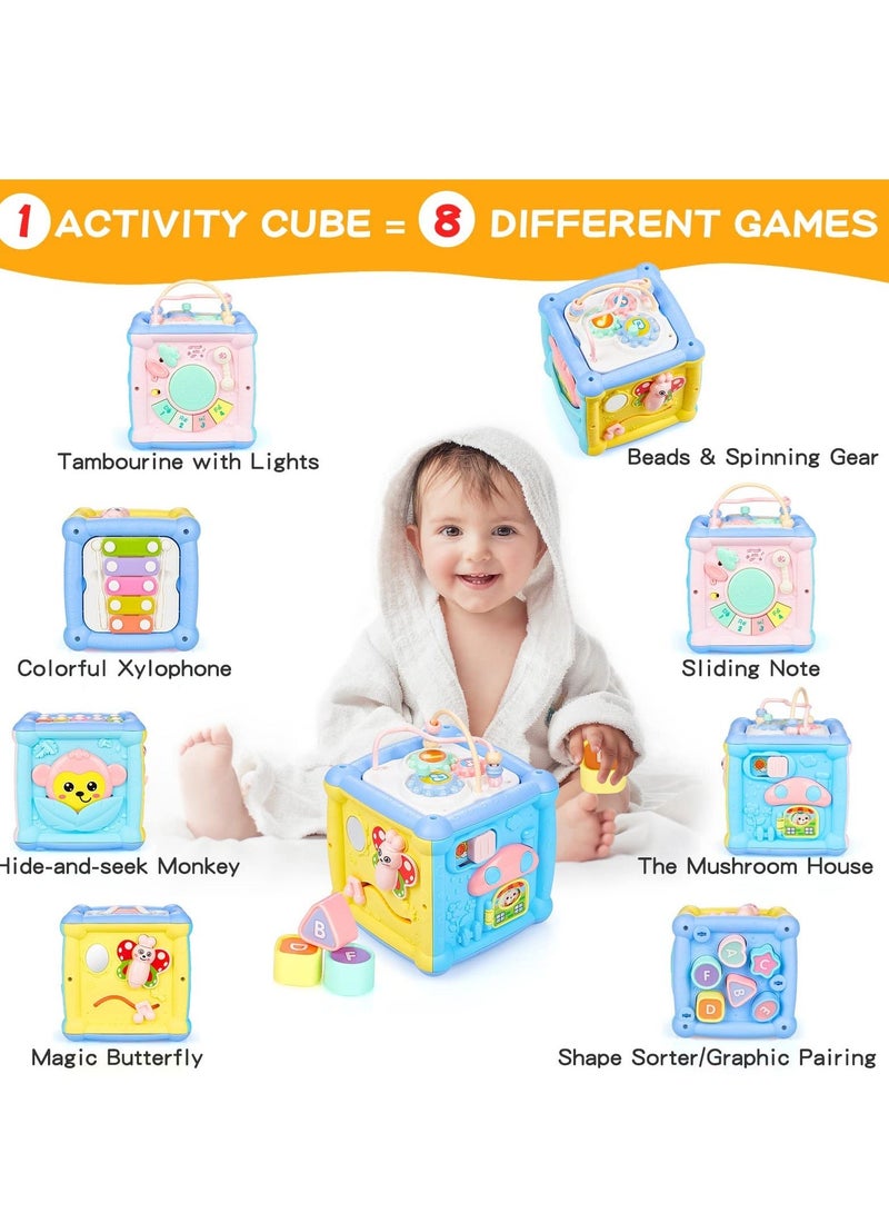 Y&D 8-in-1 Activity Cube for 1 Year Old Baby, Baby Early Learning Toy with Shape Sorter & Bead Maze, Busy Toddlers, 6-12 Months Boys Girls, Montessori Developmental 1st Birthday Gifts - Image 4